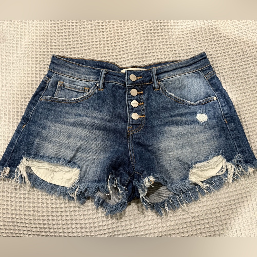Distressed Denim Jean Shorts
